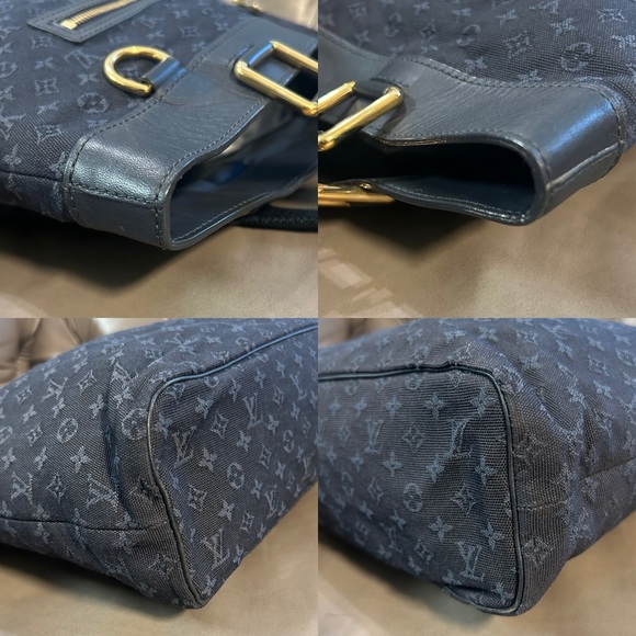 Louis Vuitton Josephine GM Navy Blue Denim Mini Lin Handbag Tote Bag LV - Picture 7 of 12